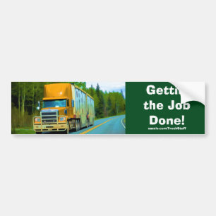 Yellow Freight Truck for Truckers & Truck-Lovers Bumper Sticker