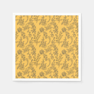 Yellow French country floral pattern   Napkin