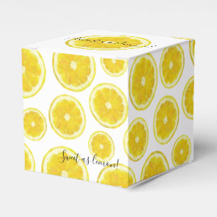 Yellow fresh lemon slice gift favour box