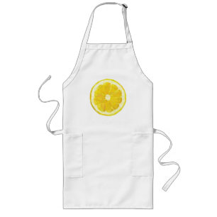 Yellow fresh sour lemon slice modern long apron