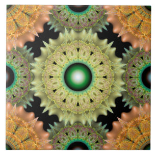 Yellow frilly bright pattern ceramic tile