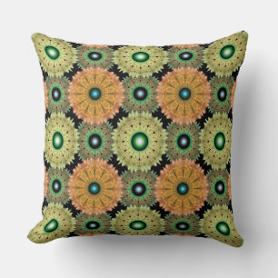 Yellow frilly bright pattern cushion
