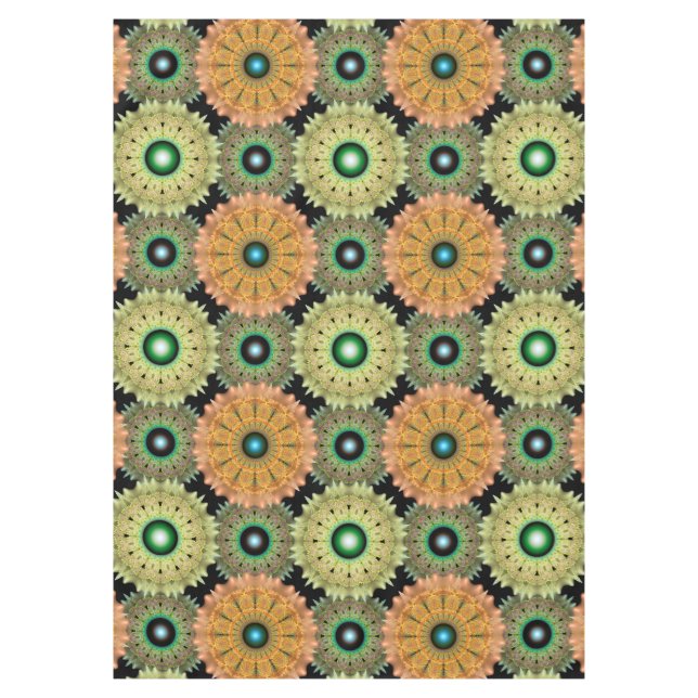 Yellow frilly bright pattern tablecloth (Front)