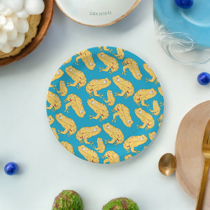 Yellow Frog Cartoon  Paper Plate