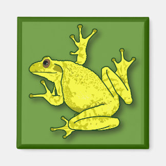 Yellow Frog Square Magnet