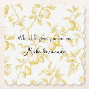 Yellow Fruit Lemons Make Lemonade Paper Coaster