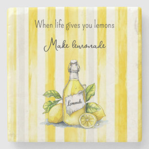 Yellow Fruit Lemons Make Lemonade Stone Coaster
