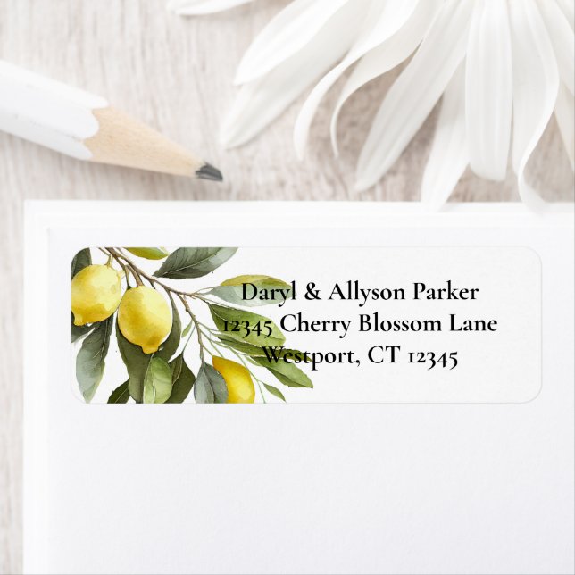 Yellow Fruit Lemons  Return Address Label (Insitu)