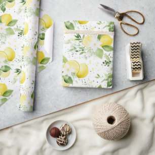 Yellow Fruit Lemons Wrapping Paper