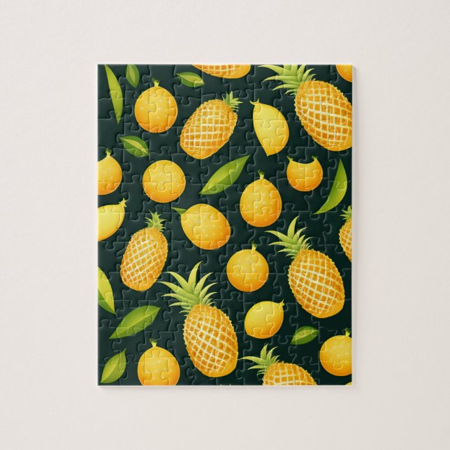Yellow Fruits And Pineapple Jigsaw Puzzle (Vertical)