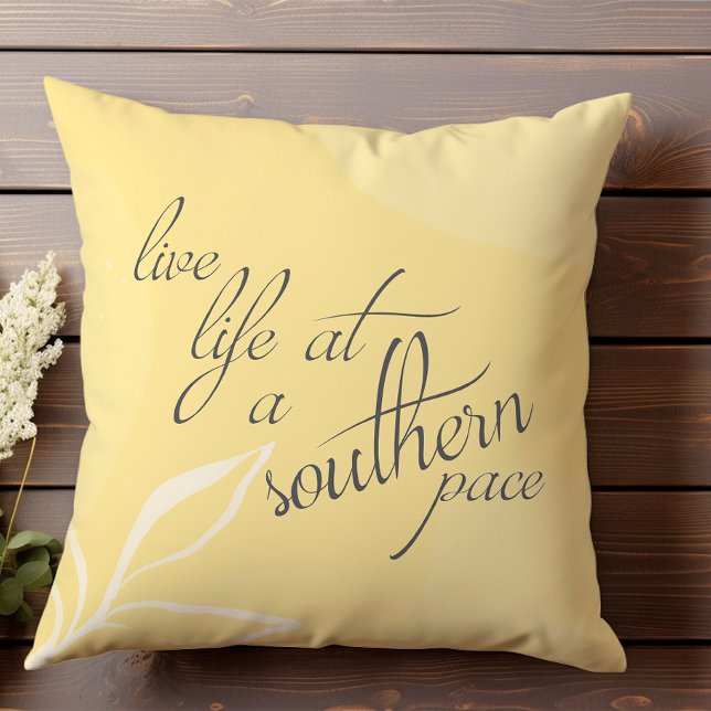 Yellow Fun Elegant Southern Pace Sunny Outdoor Pil Cushion (Creator Uploaded)