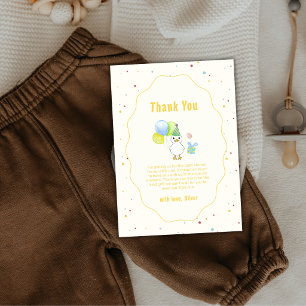 Yellow Fun Silly Goose Balloon Party Baby Shower Thank You Card
