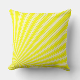 Yellow Funky Sun Rays Background Cushion