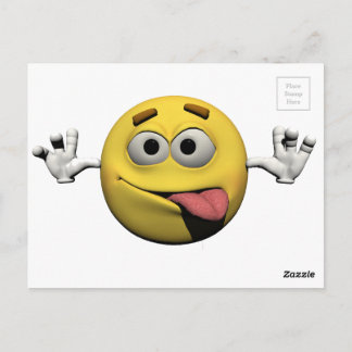 Yellow funny faces emoticon or postcard