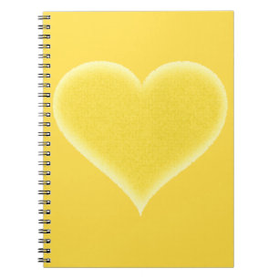 Yellow Fuzzy Heart Customisable Notebook