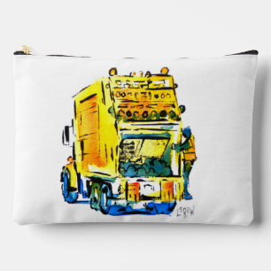 Yellow Garbage Truck / Artist Larry Lerew Accessory Pouch