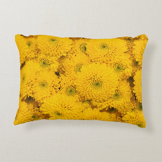 Yellow garden asters Perfect colour summer flower Decorative Cushion (Back)