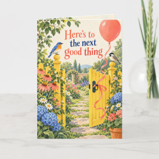 Yellow Garden Gate Fresh Year Birthday Card