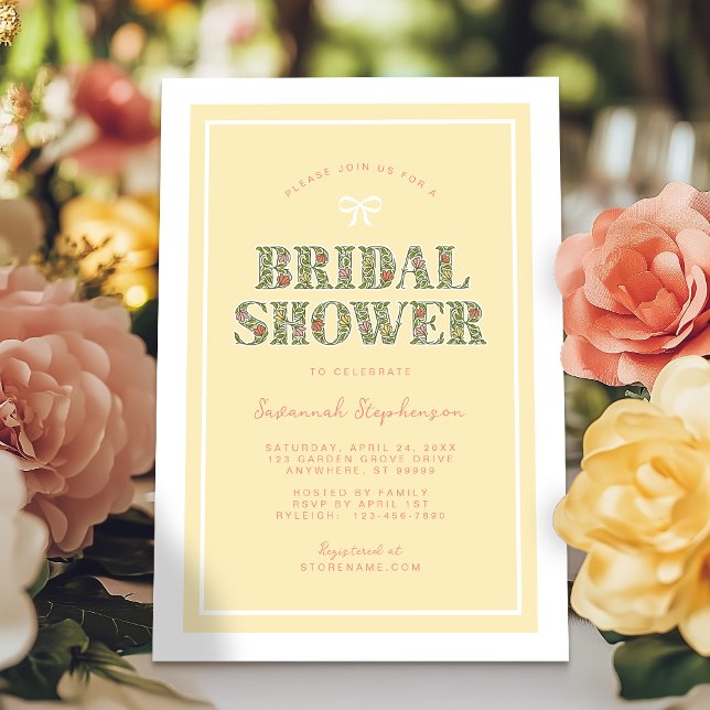 Yellow Garden Party Bridal Shower Invitation (Creator Uploaded)