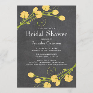 Yellow Garden Roses Bridal Shower Invitation