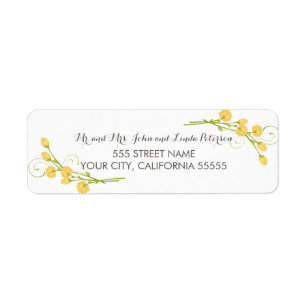 Yellow Garden Roses Return Address Labels