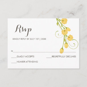 Yellow Garden Roses - RSVP Card