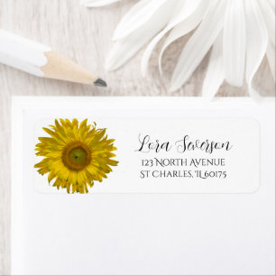 Yellow Garden Sunflower Return Address Label
