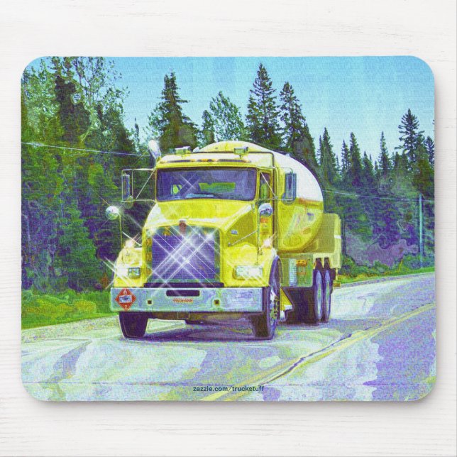 YELLOW GAS TRUCK TRUCKERS Gifts Mouse Pad (Front)