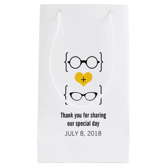 Yellow Geeky Glasses Gift Bag (Front)