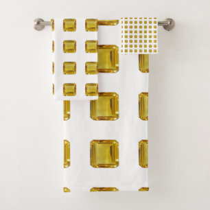 Yellow Gemstone Bath Towel Set