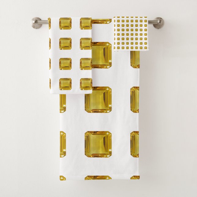 Yellow Gemstone Bath Towel Set (Insitu)
