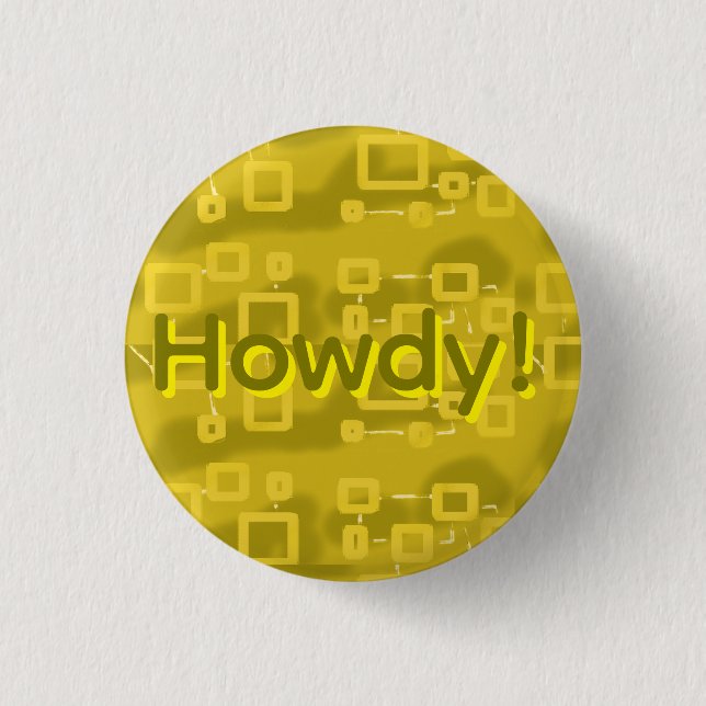 Yellow Geometric  3 Cm Round Badge (Front)