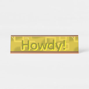 Yellow Geometric Desk Name Plate