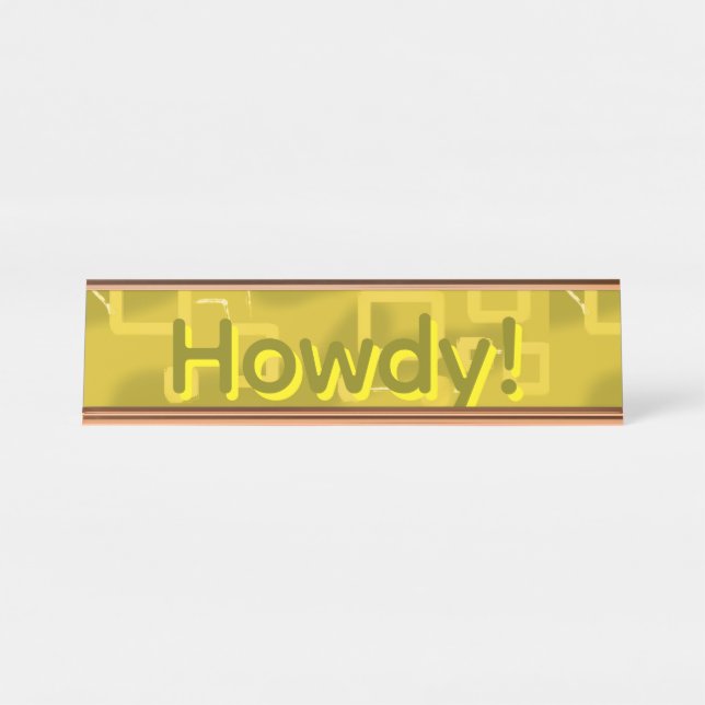 Yellow Geometric  Desk Name Plate (Front)