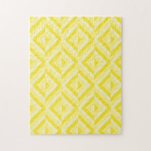 Yellow Geometric Diamond Pattern Frustrating Jigsaw Puzzle