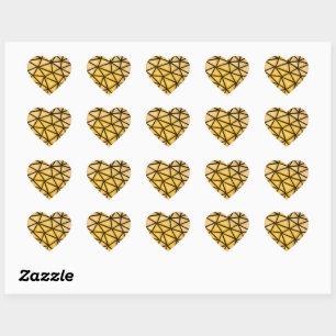 Yellow Geometric Heart Sticker