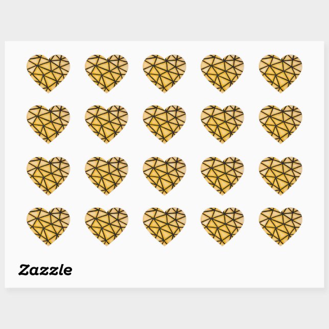 Yellow Geometric Heart Sticker (Sheet)