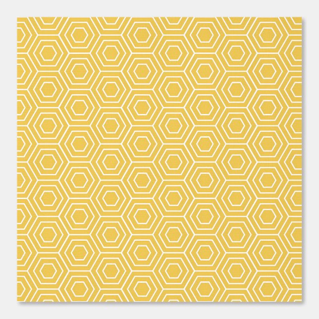 Yellow Geometric Hexagon Pattern Design Wallpaper (Front)