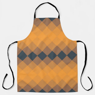 Yellow, geometric, lively, abstract trendy pattern apron
