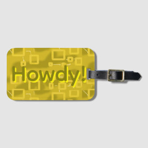Yellow Geometric Luggage Tag