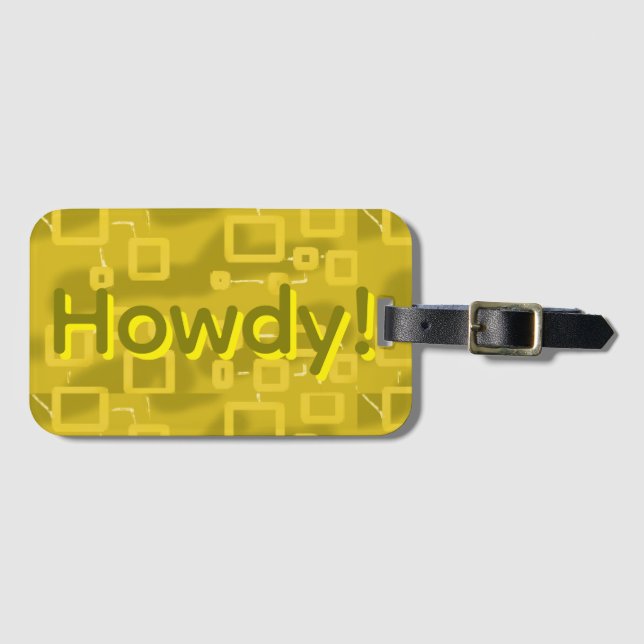 Yellow Geometric  Luggage Tag (Front Horizontal)