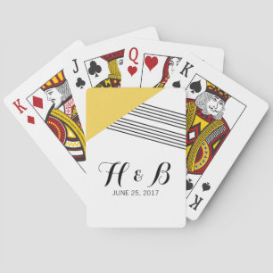 Yellow Geometric Stripe Playing Cards