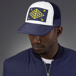 Yellow Geometric Triangles Trucker Hat