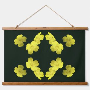 Yellow Geranium Flowers Abstract Art Hanging Tapestry