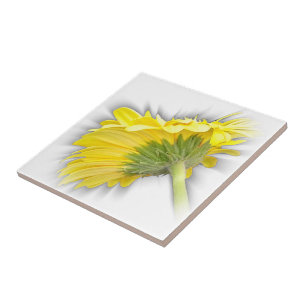 yellow gerbera daisy ceramic tile
