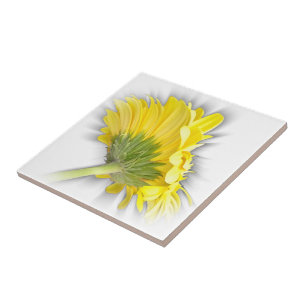 yellow gerbera daisy ceramic tile