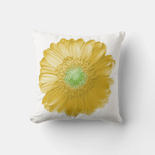 Yellow gerbera daisy cushion