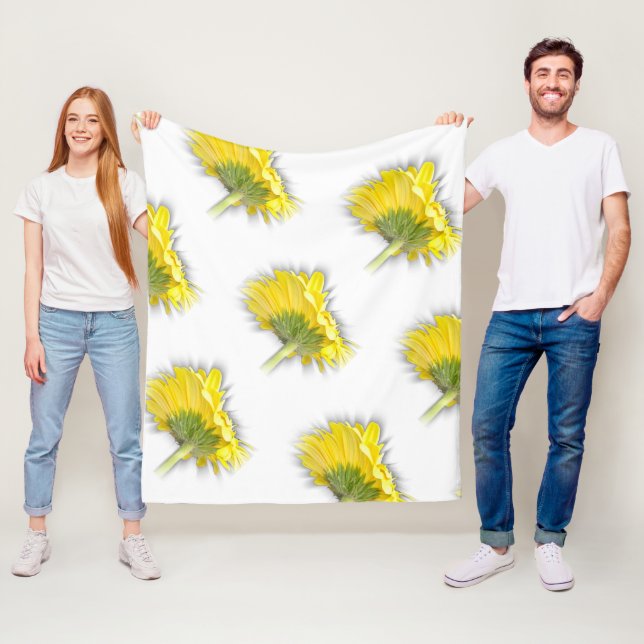 yellow gerbera daisy fleece blanket (In Situ)
