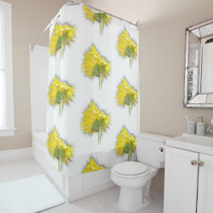 yellow gerbera daisy shower curtain