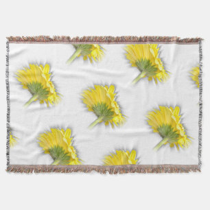 yellow gerbera daisy throw blanket